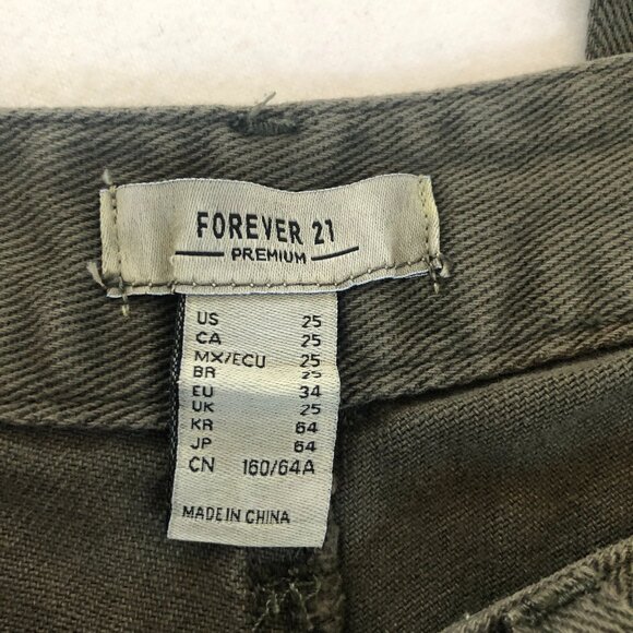 Forever 21 Army Green Wide Leg Jeans Size 25 - Picture 2 of 10